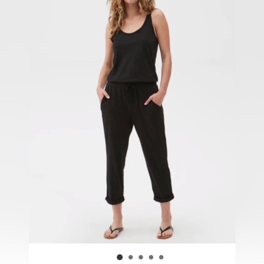 Michael Stars Tank Jumpsuit in Black Comfy Soft Stretch Size Small EUC - Picture 2 of 10